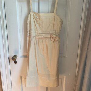 Beige/cream dress with floral, eyelet detailing, size M
